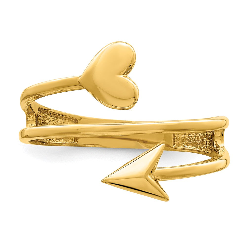 14K Gelbgold Ring mit Herz-und-Pfeil-Schliff