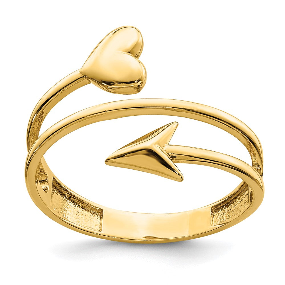 14K Gelbgold Ring mit Herz-und-Pfeil-Schliff