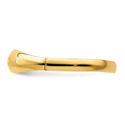 14K Gelbgold Ring mit diamantierter Oberfläche