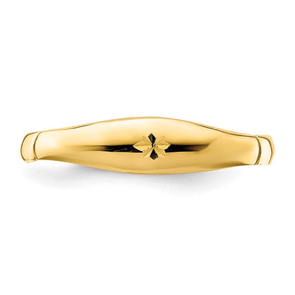 14K Gelbgold Ring mit diamantierter Oberfläche