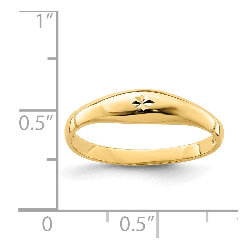 14K Gelbgold Ring mit diamantierter Oberfläche