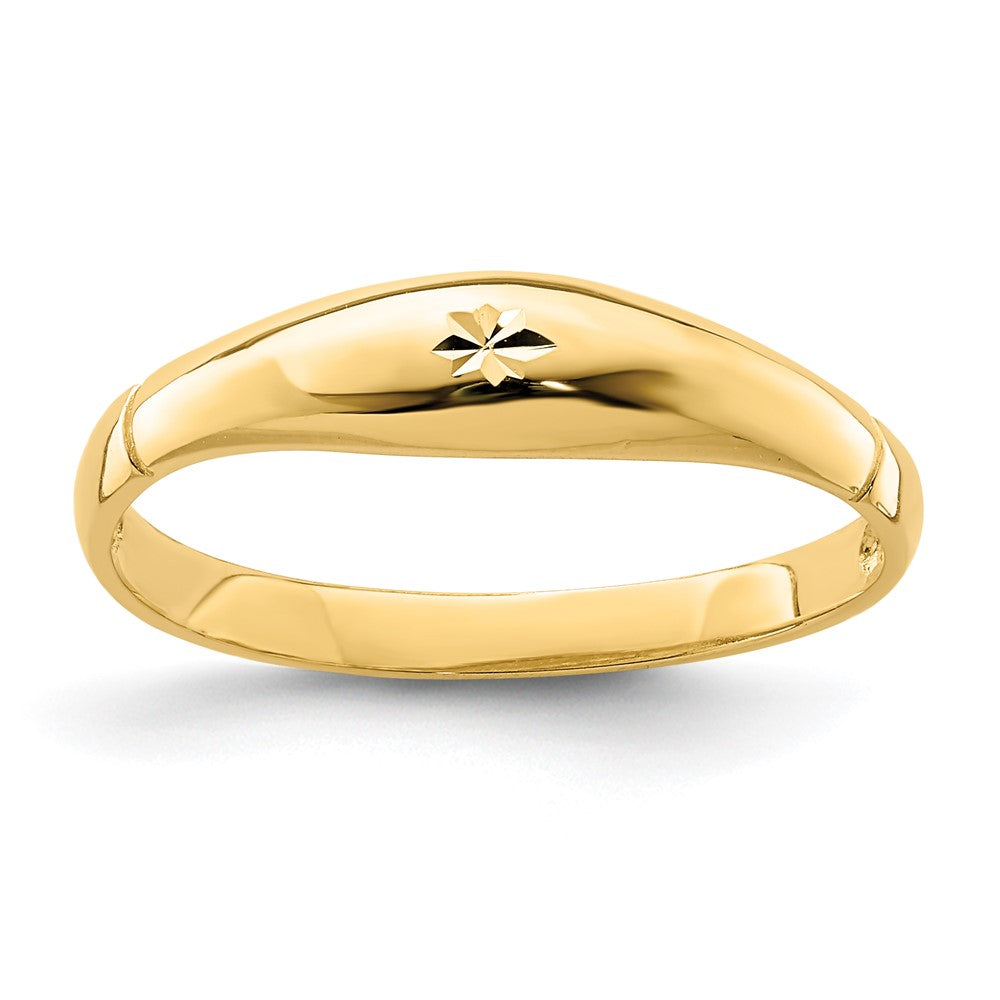14K Gelbgold Ring mit diamantierter Oberfläche