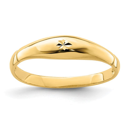 14K Gelbgold Ring mit diamantierter Oberfläche