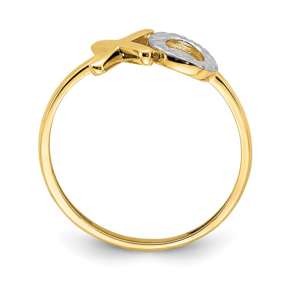 14K Gelbgold & Weißrhodium X & O Ring