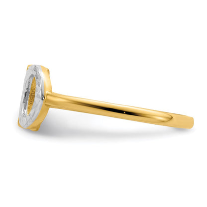 14K Gelbgold & Weißrhodium X & O Ring