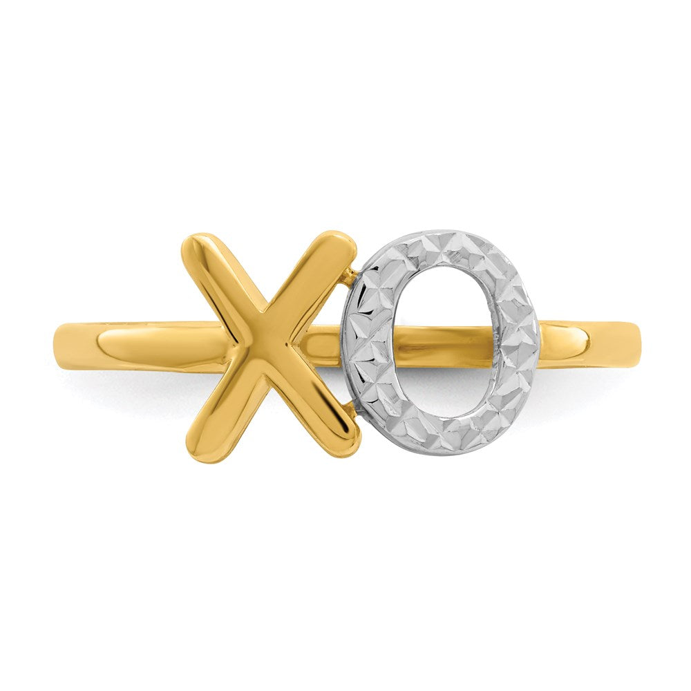 14K Gelbgold & Weißrhodium X & O Ring
