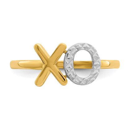 14K Gelbgold & Weißrhodium X & O Ring