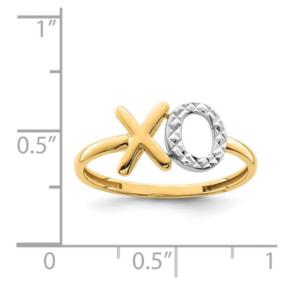 14K Gelbgold & Weißrhodium X & O Ring