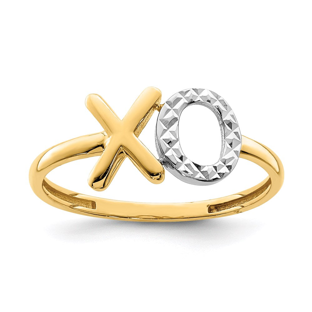 14K Gelbgold & Weißrhodium X & O Ring