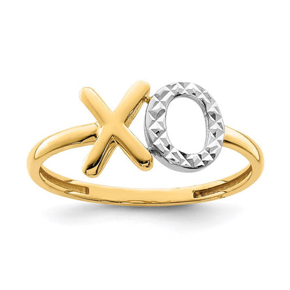 14K Gelbgold & Weißrhodium X & O Ring