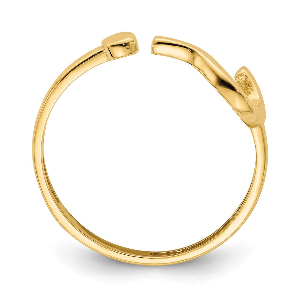 14K Gelbgold Fragezeichen-Ring, verstellbar