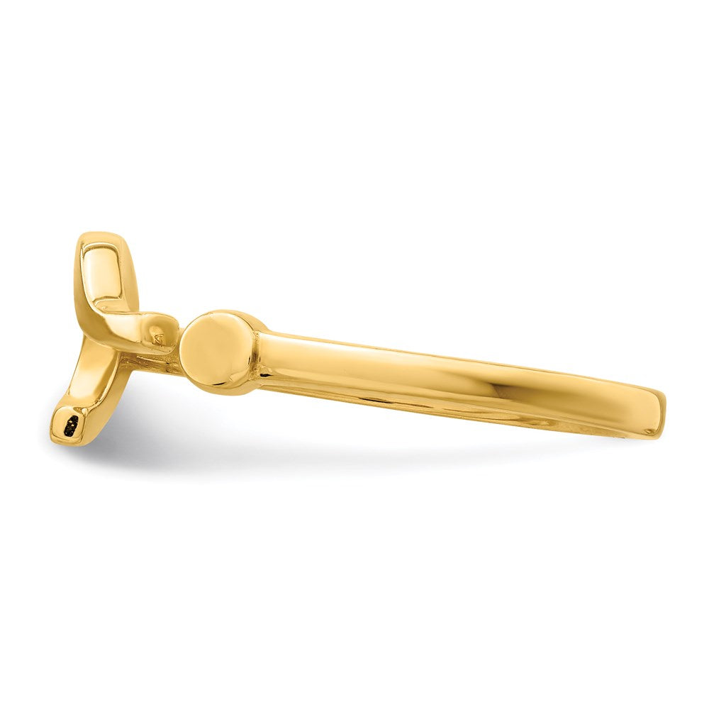 14K Gelbgold Fragezeichen-Ring, verstellbar