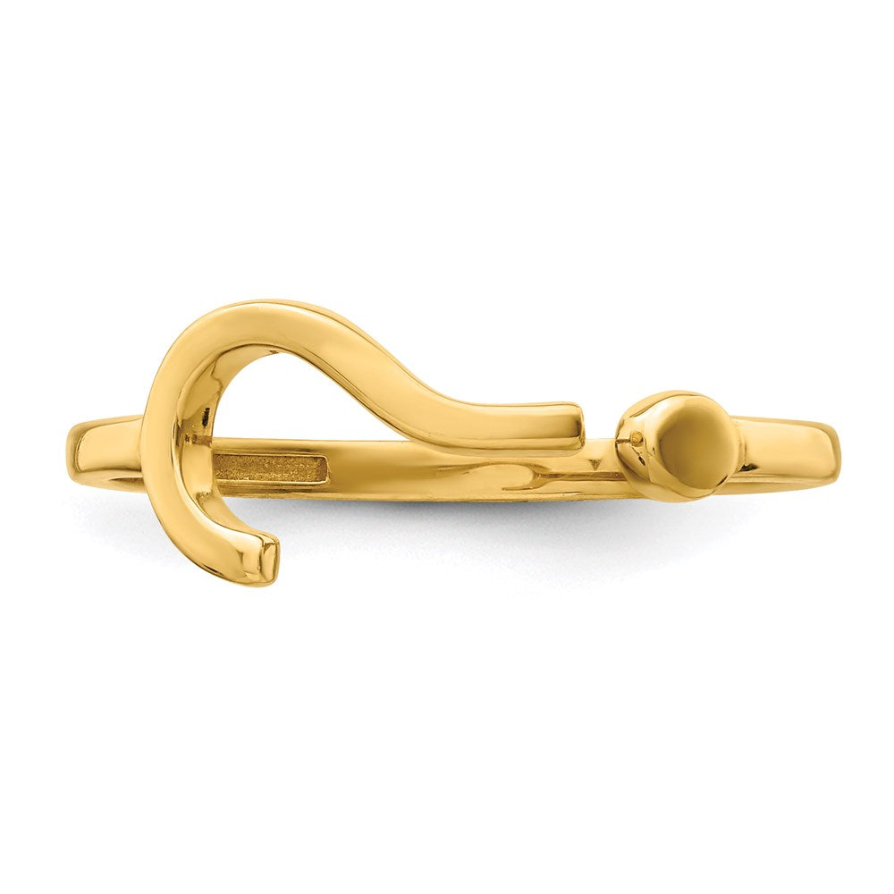 14K Gelbgold Fragezeichen-Ring, verstellbar