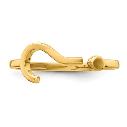 14K Gelbgold Fragezeichen-Ring, verstellbar