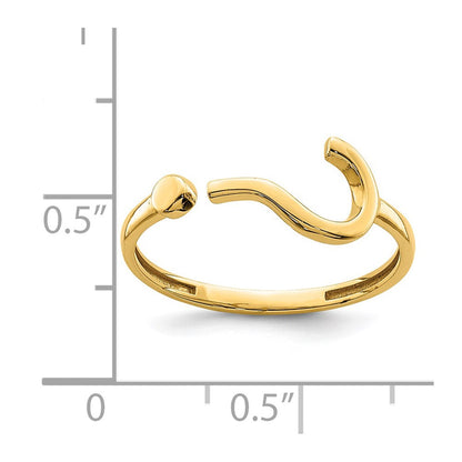 14K Gelbgold Fragezeichen-Ring, verstellbar