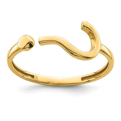 14K Gelbgold Fragezeichen-Ring, verstellbar