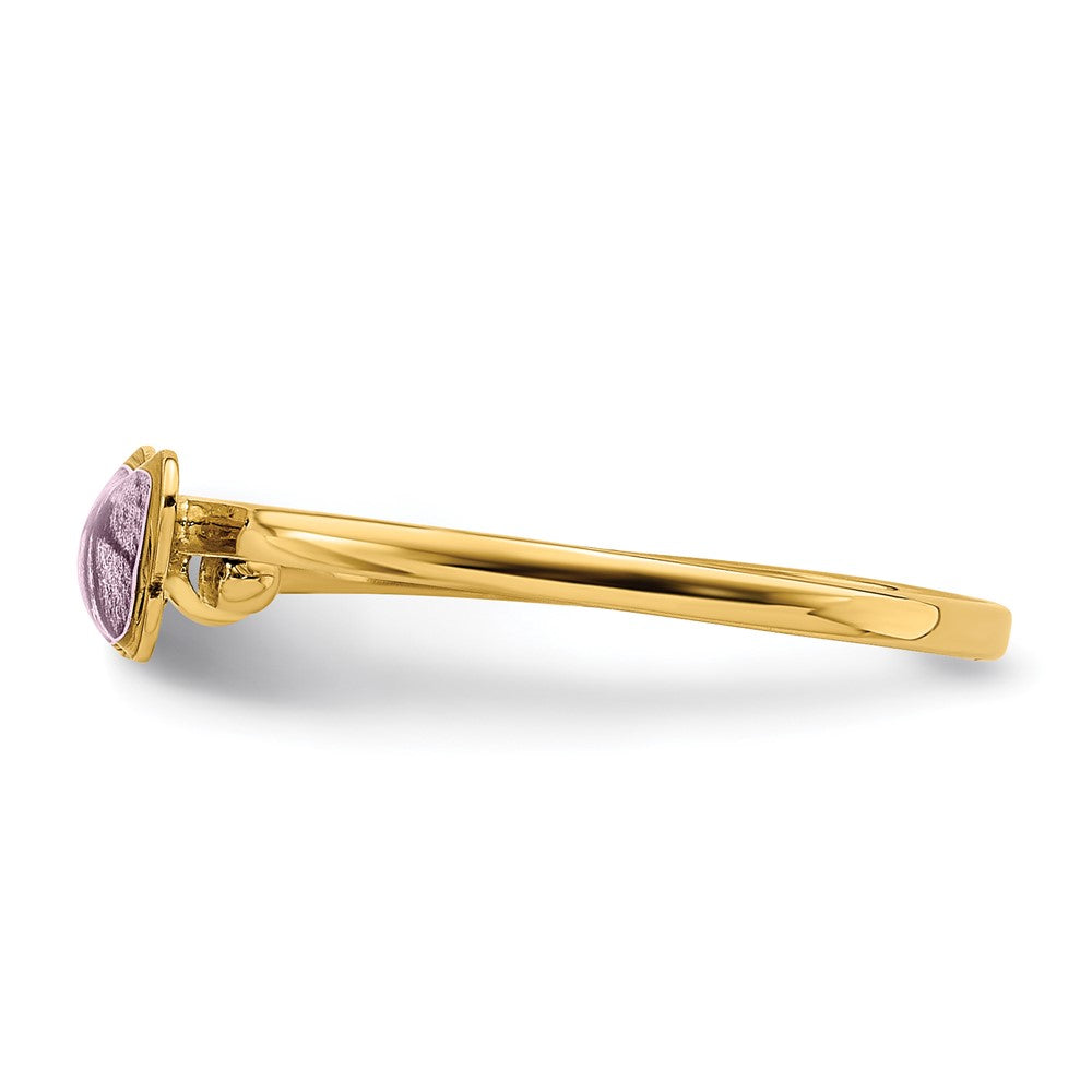 14K Gelbgold Emaille-Schmetterlingsring für Kinder
