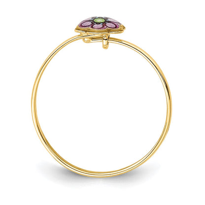 14K Gelbgold Emaille-Blumenring für Kinder