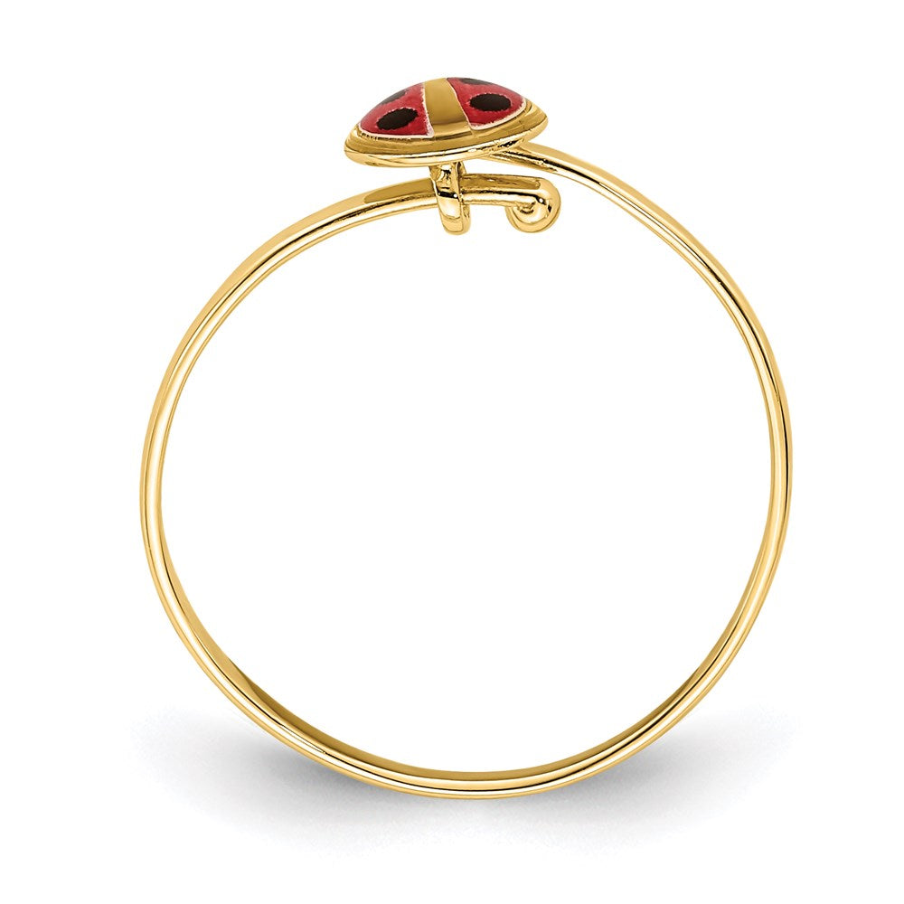 14K Gelbgold Emaille-Marienkäfer-Ring für Kinder