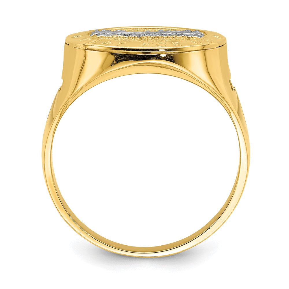 14K Gelbgold mit Rhodium "The Last Supper" Herrenring
