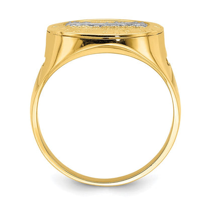 14K Gelbgold mit Rhodium "The Last Supper" Herrenring