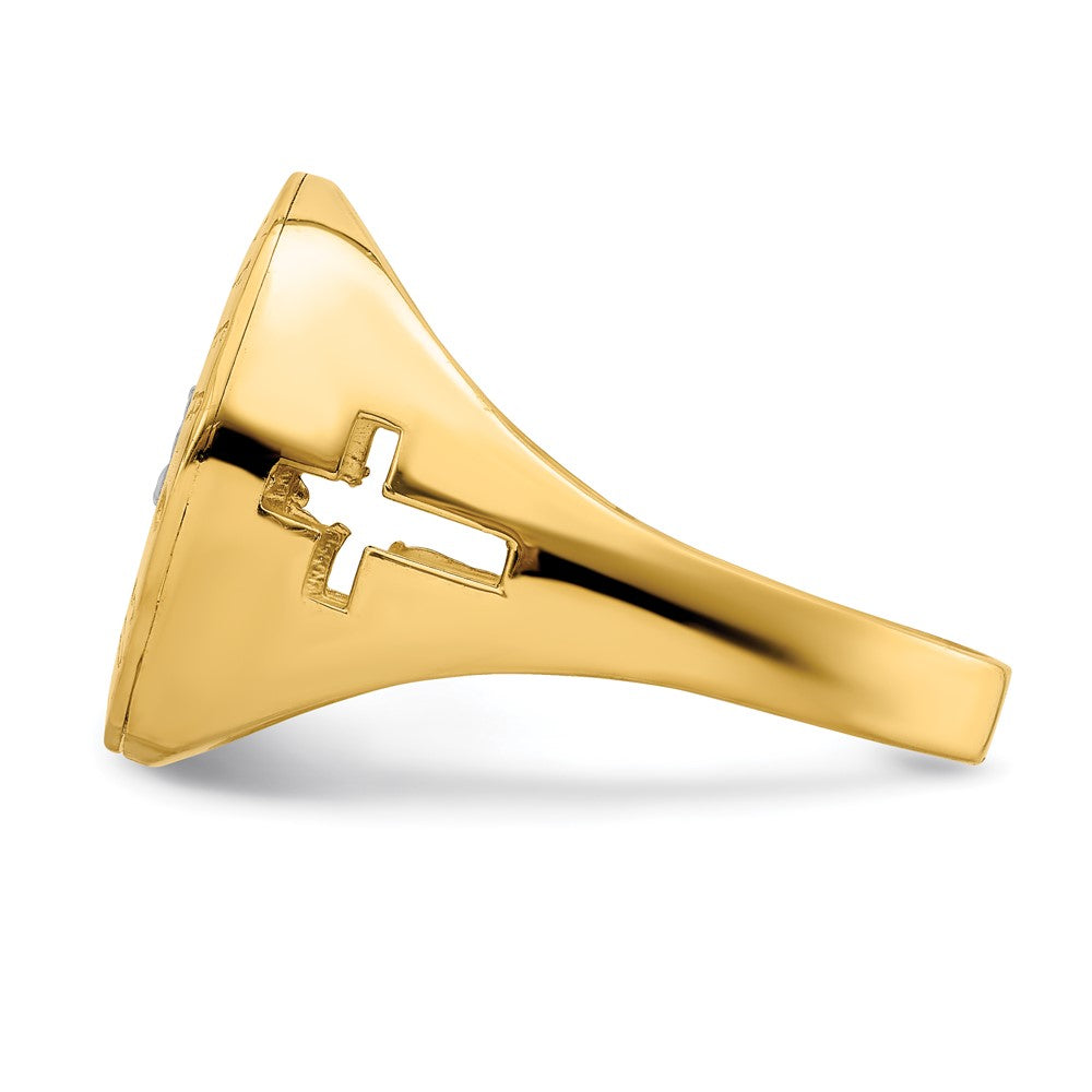 14K Gelbgold mit Rhodium "The Last Supper" Herrenring