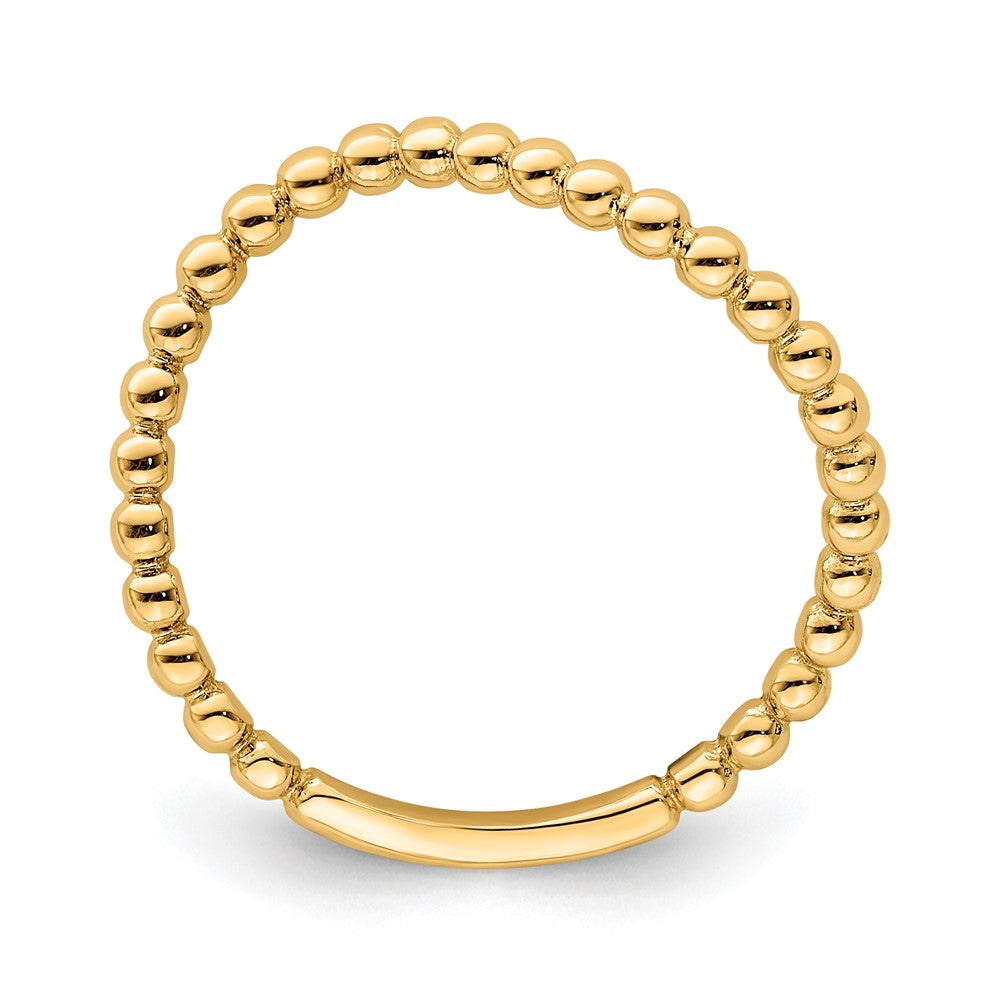 14K Roségold Ring mit gewellter Perlenkante