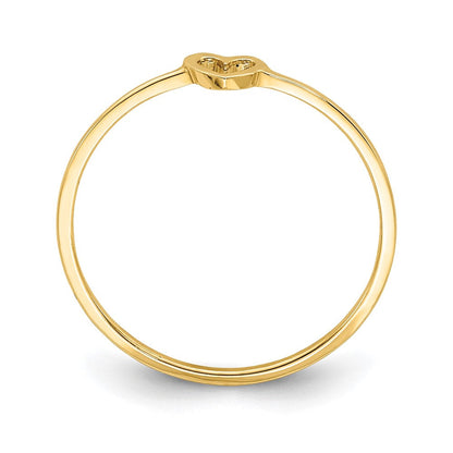 14K Gelbgold polierter Herz-Ring