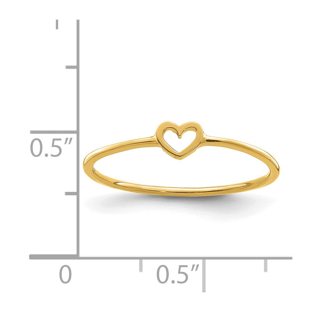 14K Gelbgold polierter Herz-Ring