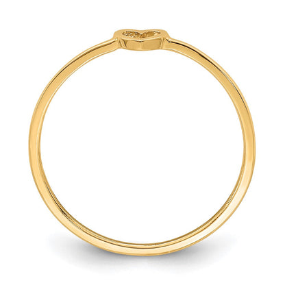 14K Roségold Herz-Ring, poliert