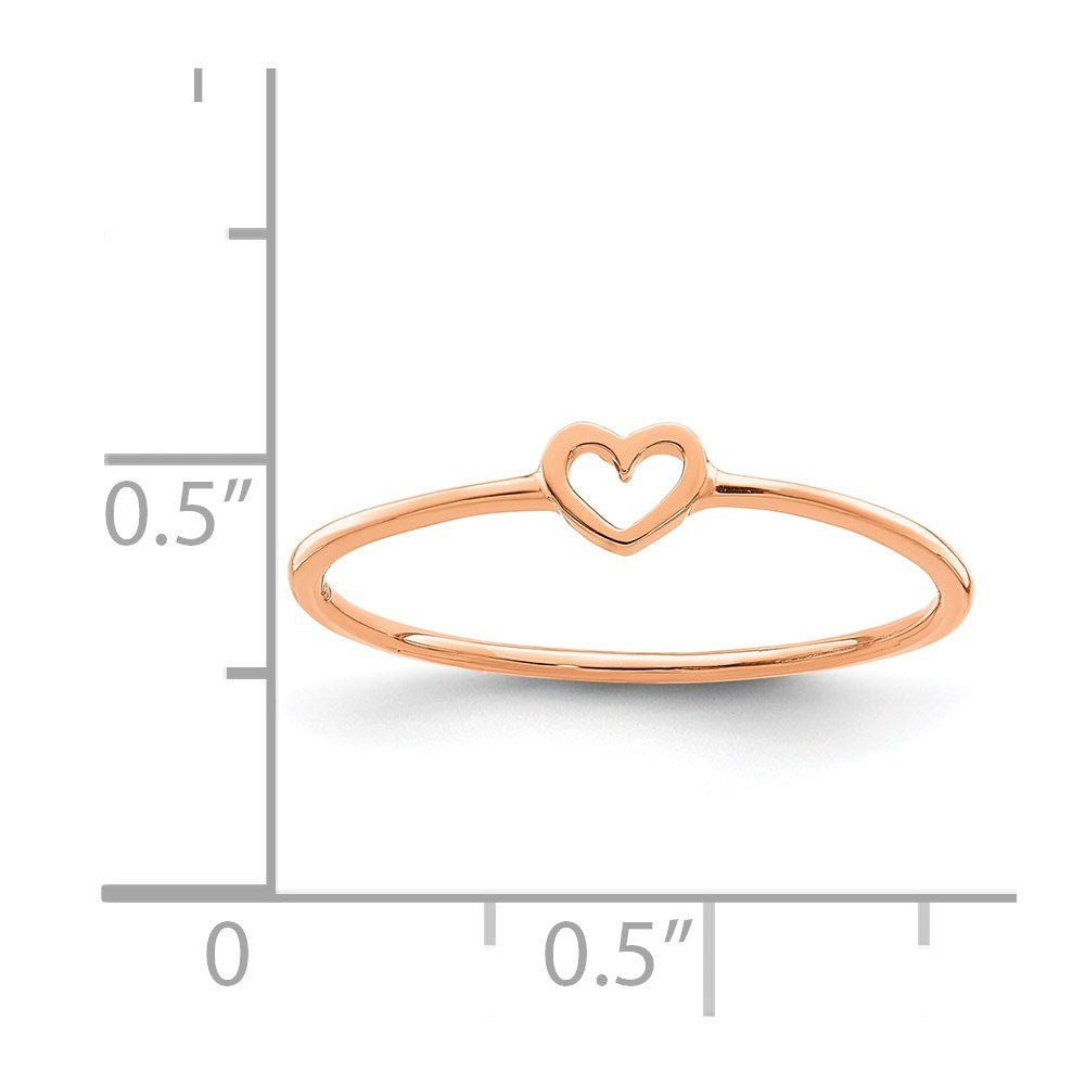 14K Roségold Herz-Ring, poliert