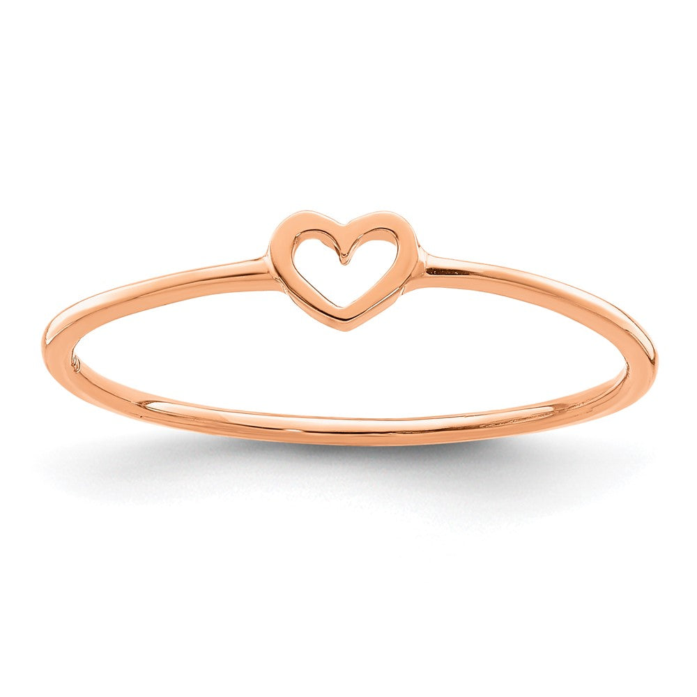 14K Roségold Herz-Ring, poliert