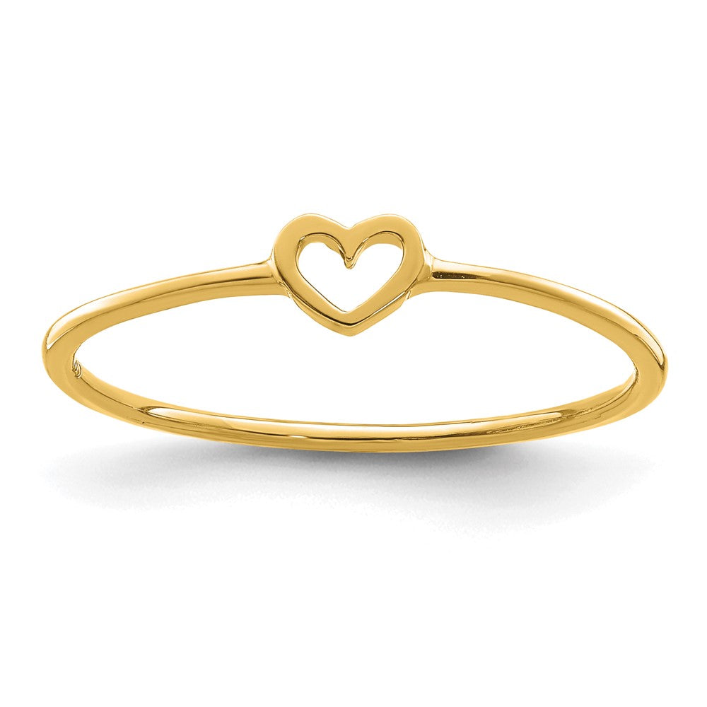 14K Gelbgold polierter Herz-Ring