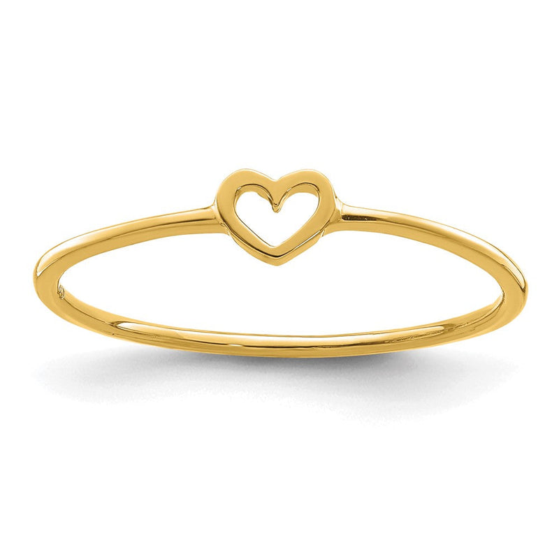 14K Gelbgold polierter Herz-Ring