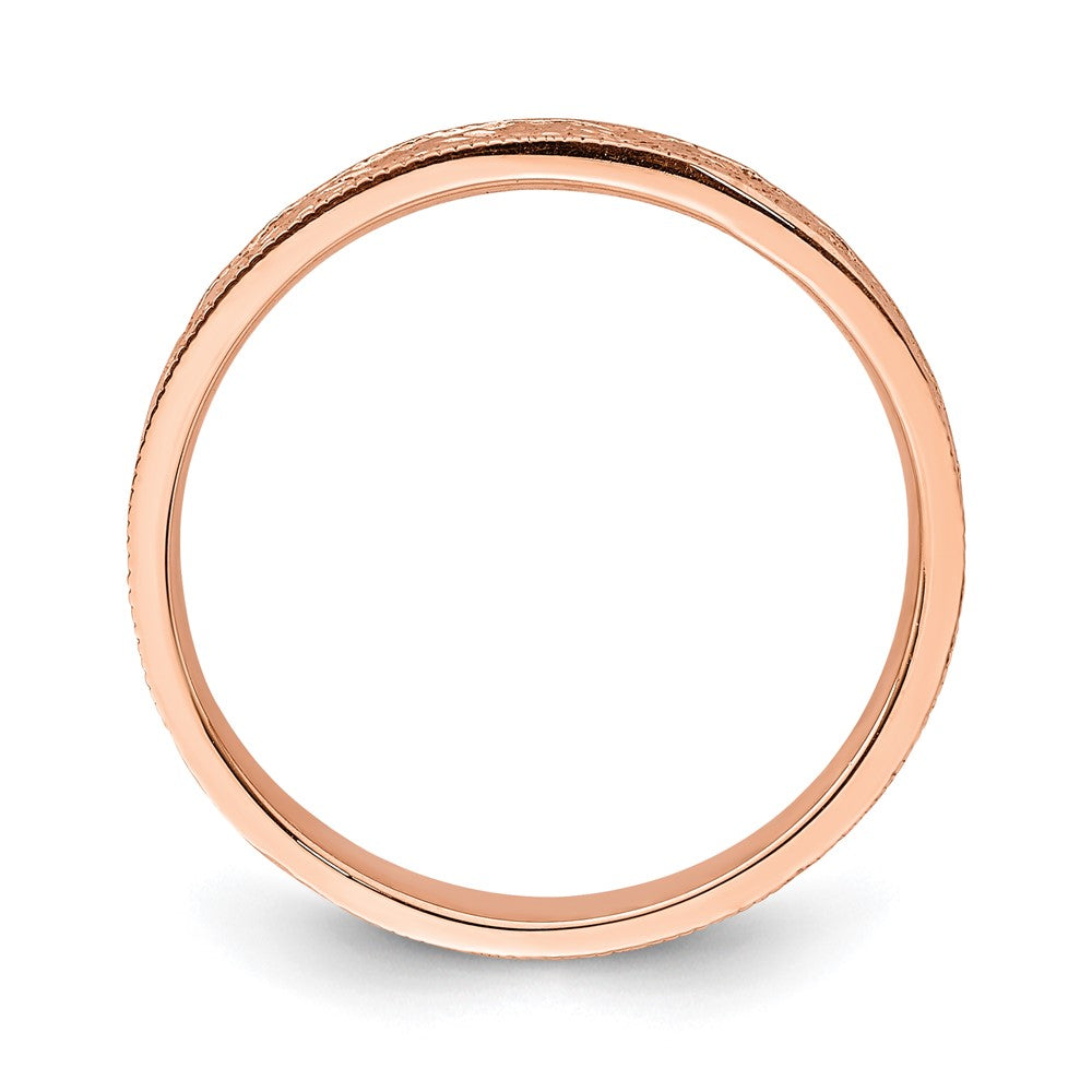750 Roségold Ring, poliert, floral