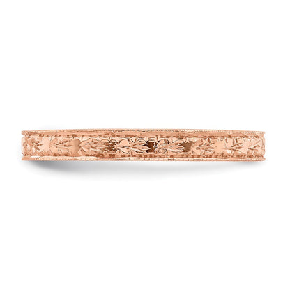 750 Roségold Ring, poliert, floral