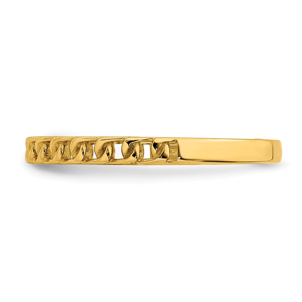 14K Gelbgold Ring mit Kettengliederdesign