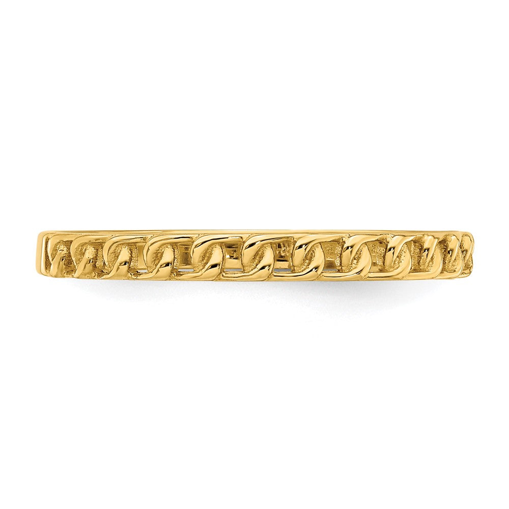 14K Gelbgold Ring mit Kettengliederdesign