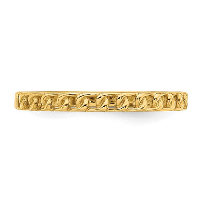 14K Gelbgold Ring mit Kettengliederdesign