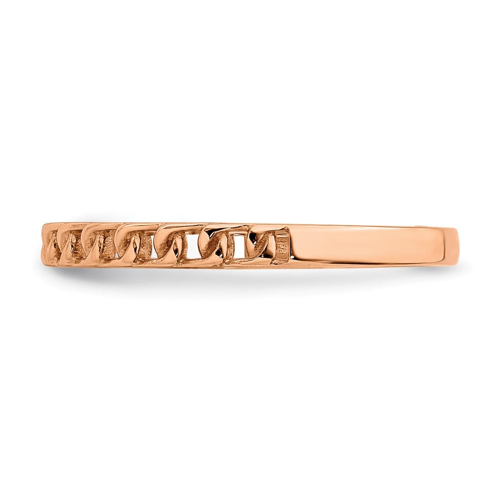 14K Roségold Ring mit Glieder-Design