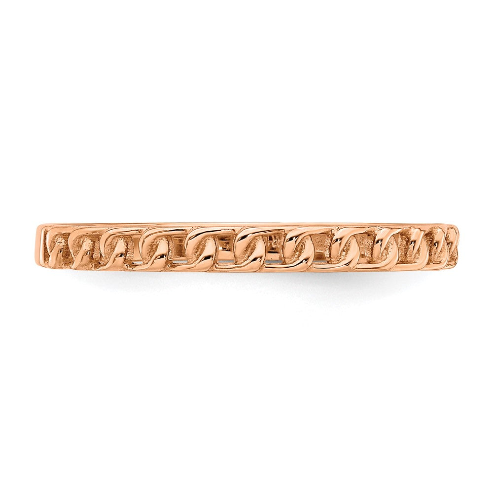 14K Roségold Ring mit Glieder-Design