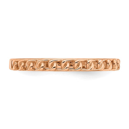 14K Roségold Ring mit Glieder-Design