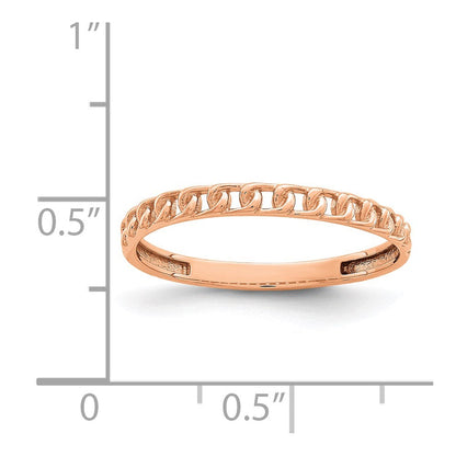 14K Roségold Ring mit Glieder-Design