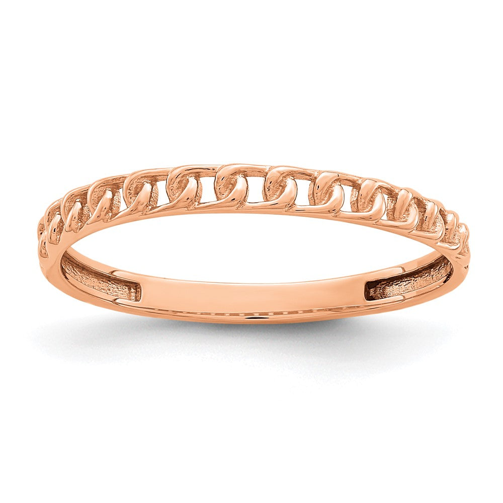 14K Roségold Ring mit Glieder-Design