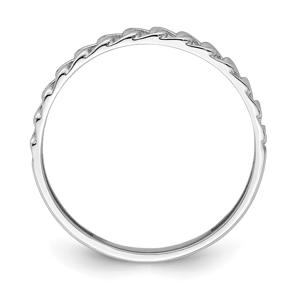 14K Weißgold Ring mit Kettengliederdesign