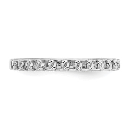 14K Weißgold Ring mit Kettengliederdesign