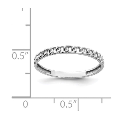 14K Weißgold Ring mit Kettengliederdesign