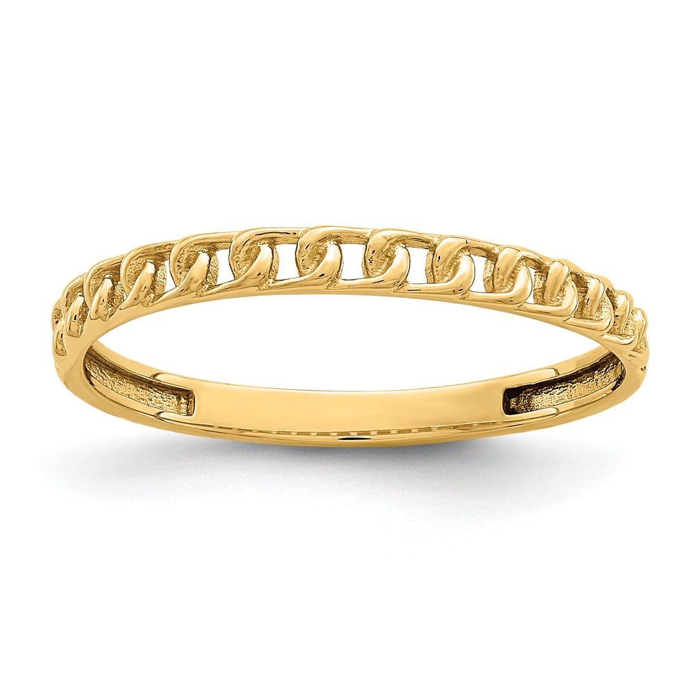 14K Gelbgold Ring mit Kettengliederdesign