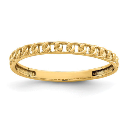 14K Gelbgold Ring mit Kettengliederdesign