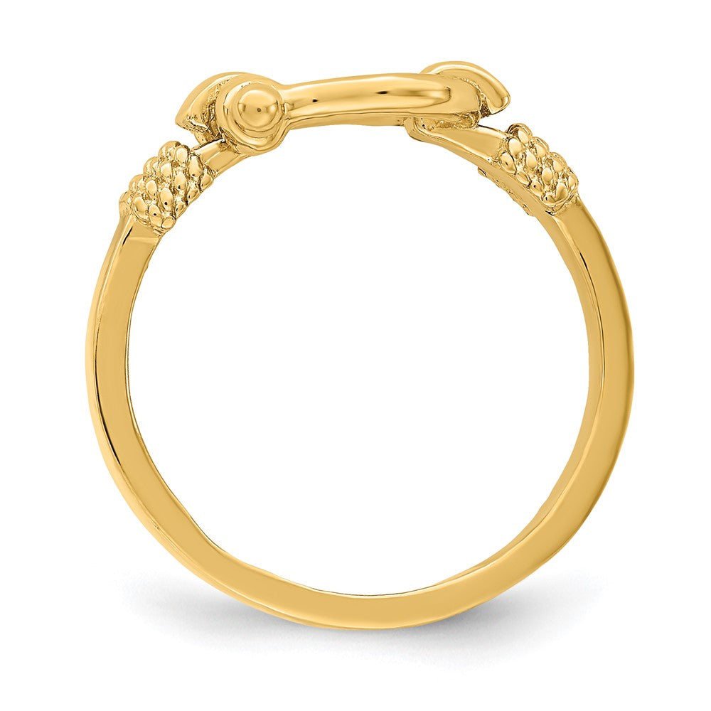 14K Gelbgold Anker-Ring mit Seil-Rand (Größe 7)